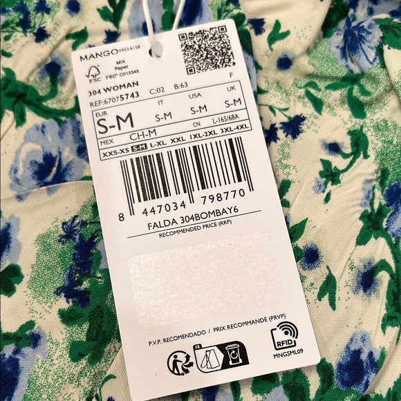 Mango Floral Printed Satin Skirt/NWT/S-M - Picture 9 of 14